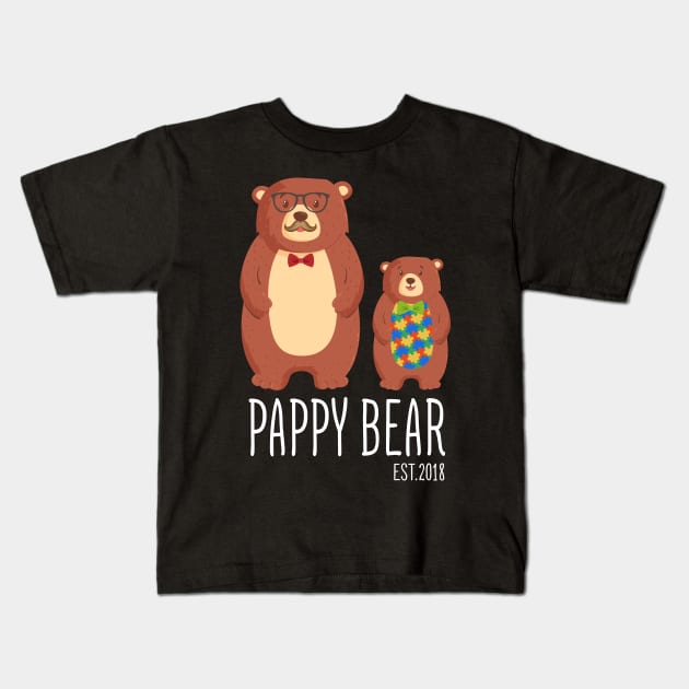 Sympathy Gifts Papa Bear Est PAPPY BEAR Kids T-Shirt by KittleAmandass